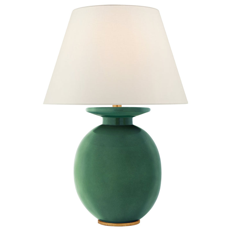 Hans Medium Table Lamp in Celtic Green Crackle