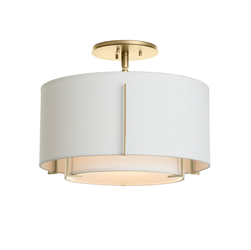 Exos Small Double Shade Semi-Flush in Modern Brass - 126501-SKT-86-SF1099-SF1590 by Hubbardton Forge