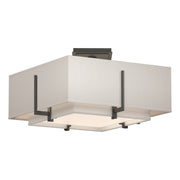 Exos Square Small Double Shade Semi-Flush in Natural Iron - 126507-SKT-20-SF1205-SE1605 by Hubbardton Forge
