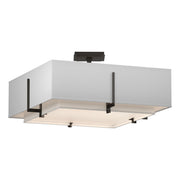 Exos Square Double Shade Semi-Flush in Oil Rubbed Bronze - 126510-SKT-14-SF1605-SF2012 by Hubbardton Forge