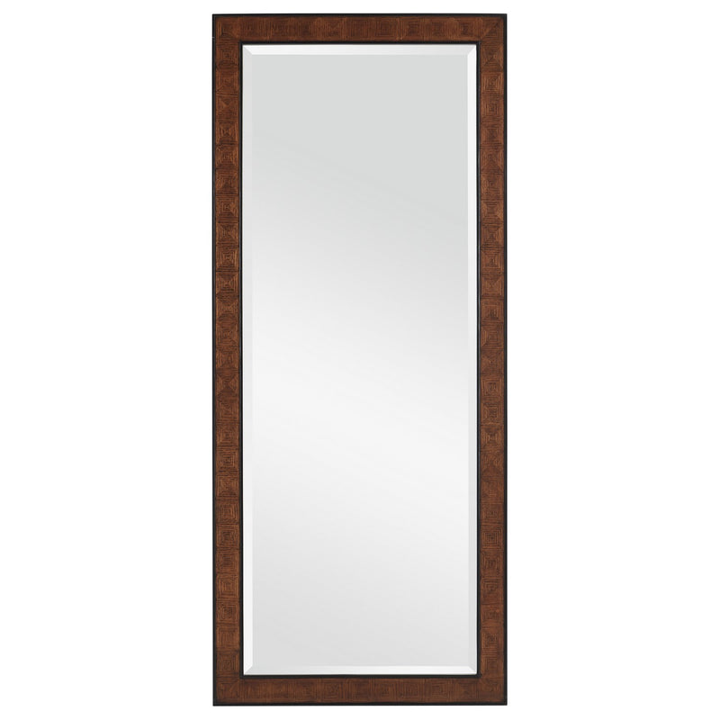 1000-0144 - Dorian Floor Mirror in Kona & Black by Currey and Company