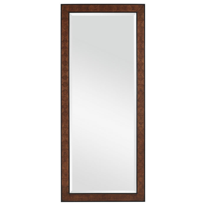 1000-0144 - Dorian Floor Mirror in Kona & Black by Currey and Company