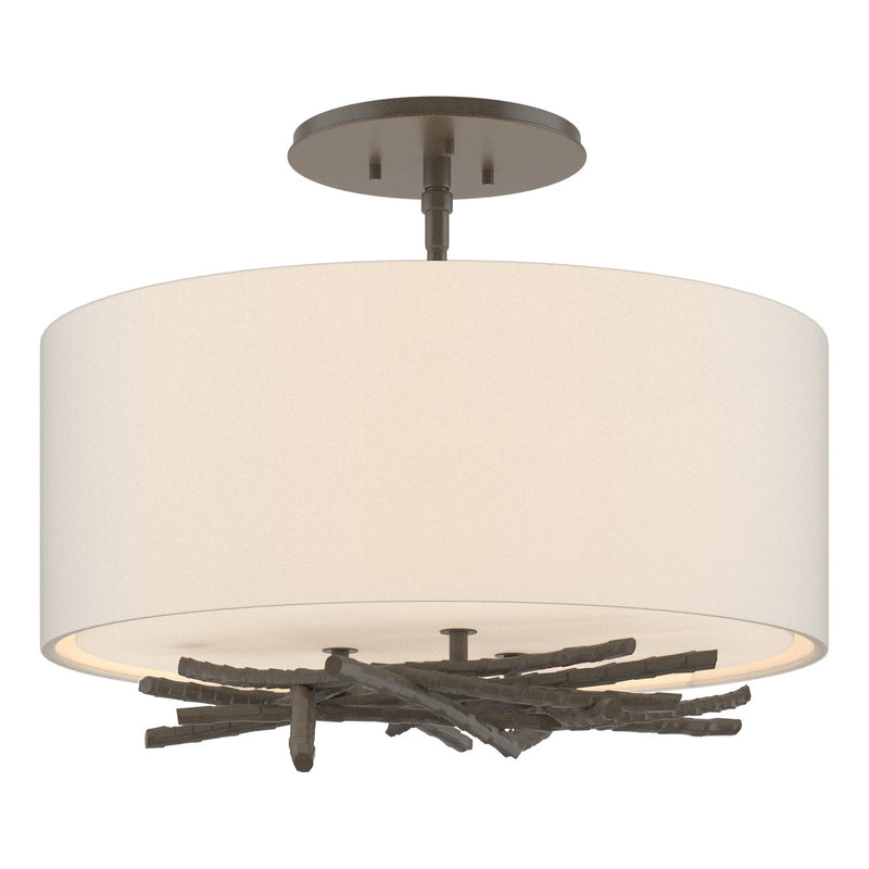 Brindille Semi-Flush in Dark Smoke - 127660-SKT-07-SE1505 by Hubbardton Forge