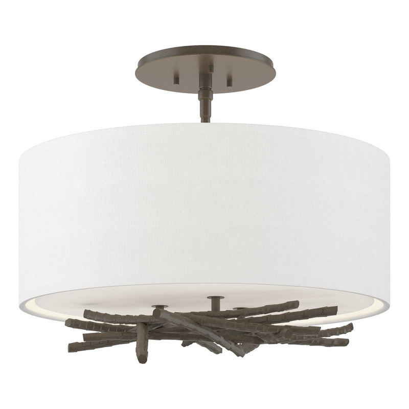 Brindille Semi-Flush in Dark Smoke - 127660-SKT-07-SF1505 by Hubbardton Forge
