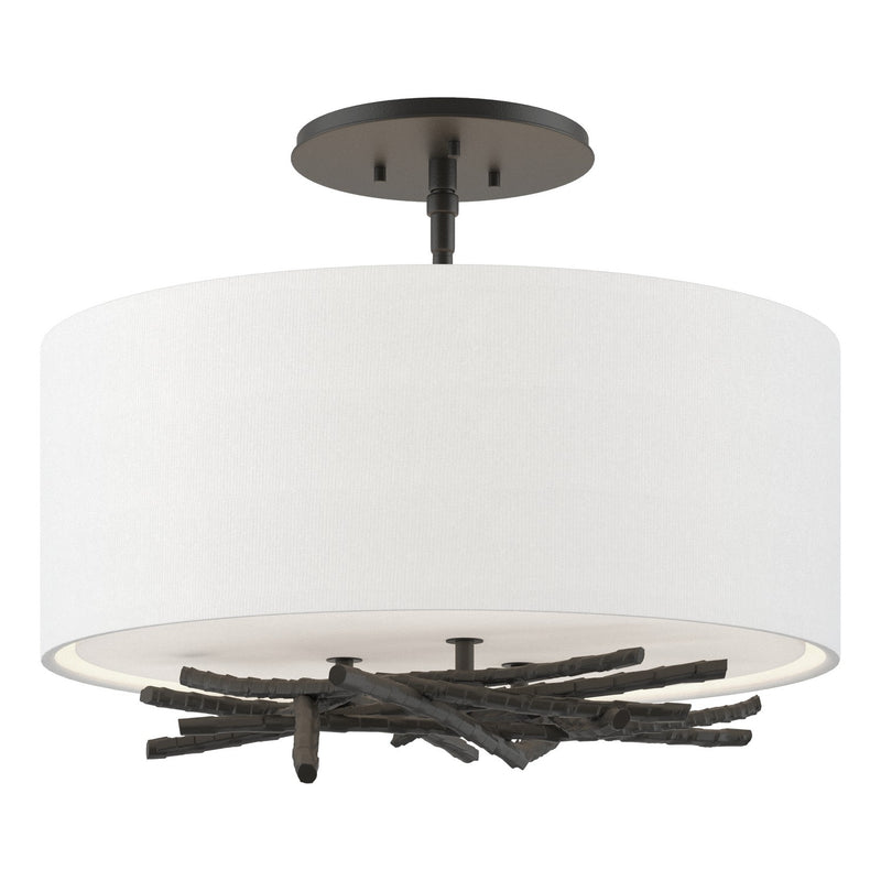 Brindille Semi-Flush in Black - 127660-SKT-10-SF1505 by Hubbardton Forge
