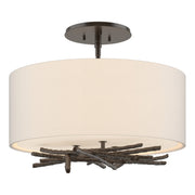 Brindille Semi-Flush in Oil Rubbed Bronze - 127660-SKT-14-SE1505 by Hubbardton Forge