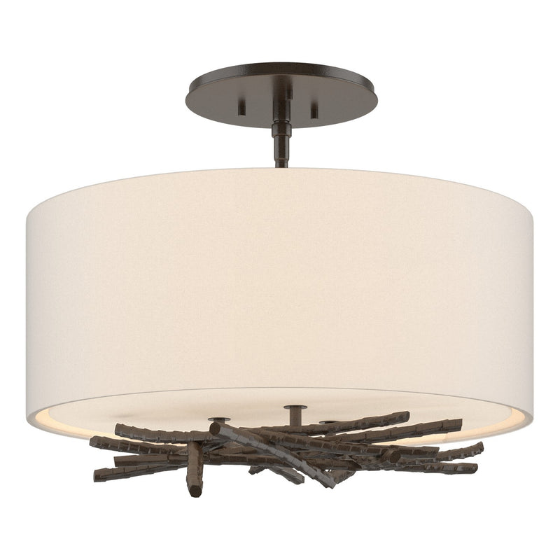 Brindille Semi-Flush in Oil Rubbed Bronze - 127660-SKT-14-SE1505 by Hubbardton Forge