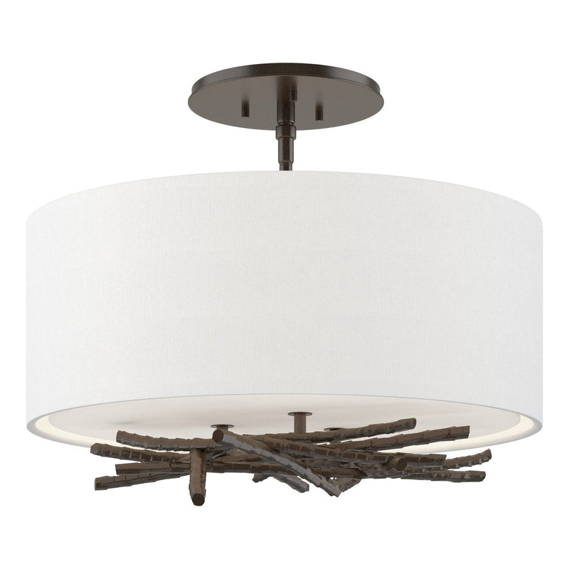 Brindille Semi-Flush in Oil Rubbed Bronze - 127660-SKT-14-SF1505 by Hubbardton Forge