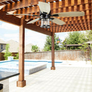 Galveston 52" 5-Blade Ceiling Fan with Light in Textured Black