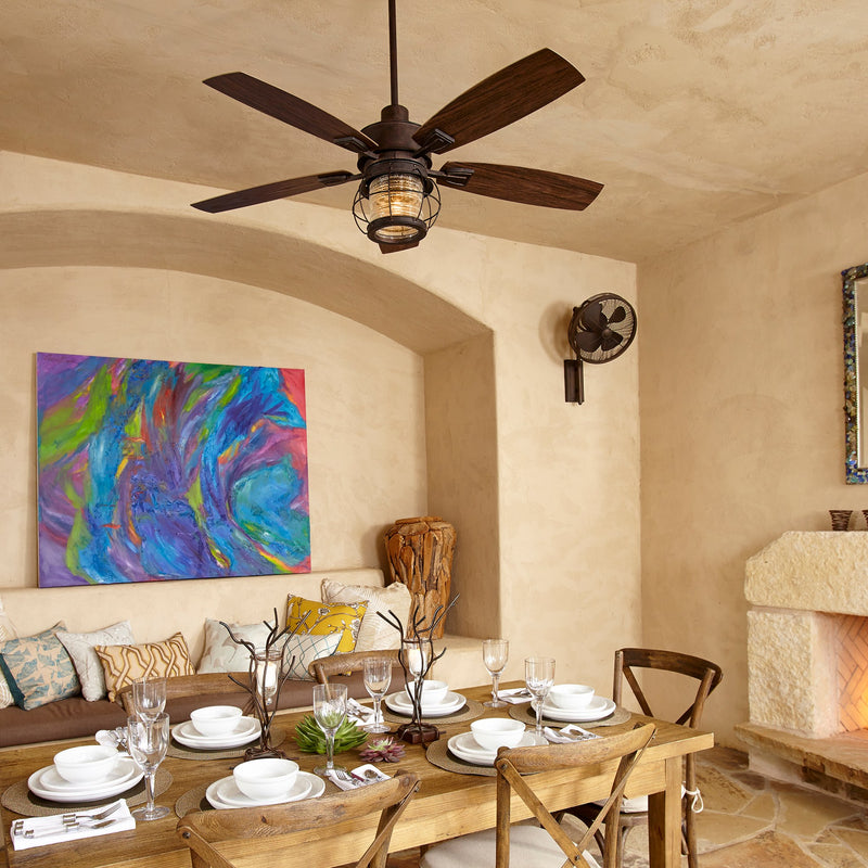 Galveston 52" 5-Blade Ceiling Fan with Light in Oiled Bronze