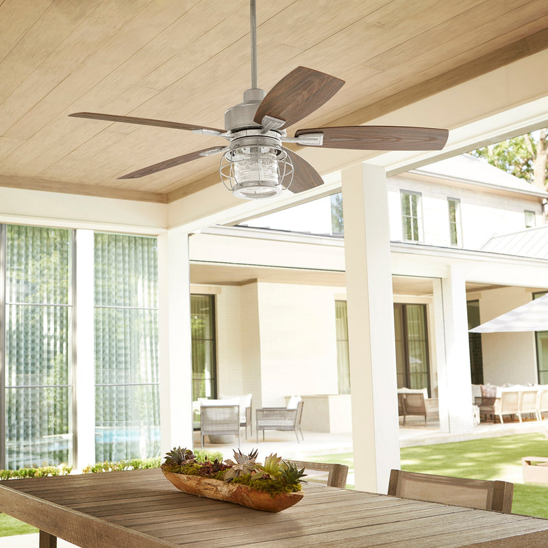 Galveston 52" 5-Blade Ceiling Fan with Light in Galvanized