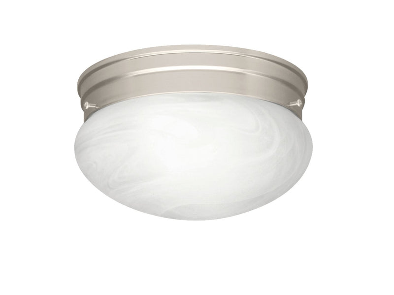 Ceiling Space 7.25" Alabaster Flush Mount in Brushed Nickel