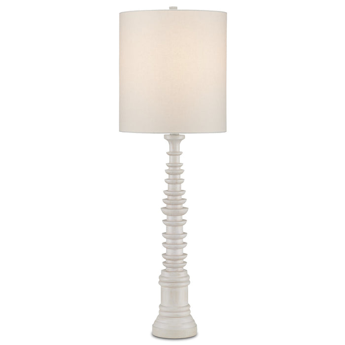 6000-0896 - Phyllis Morris 1-Light Table Lamp in Whitewash by Currey and Company