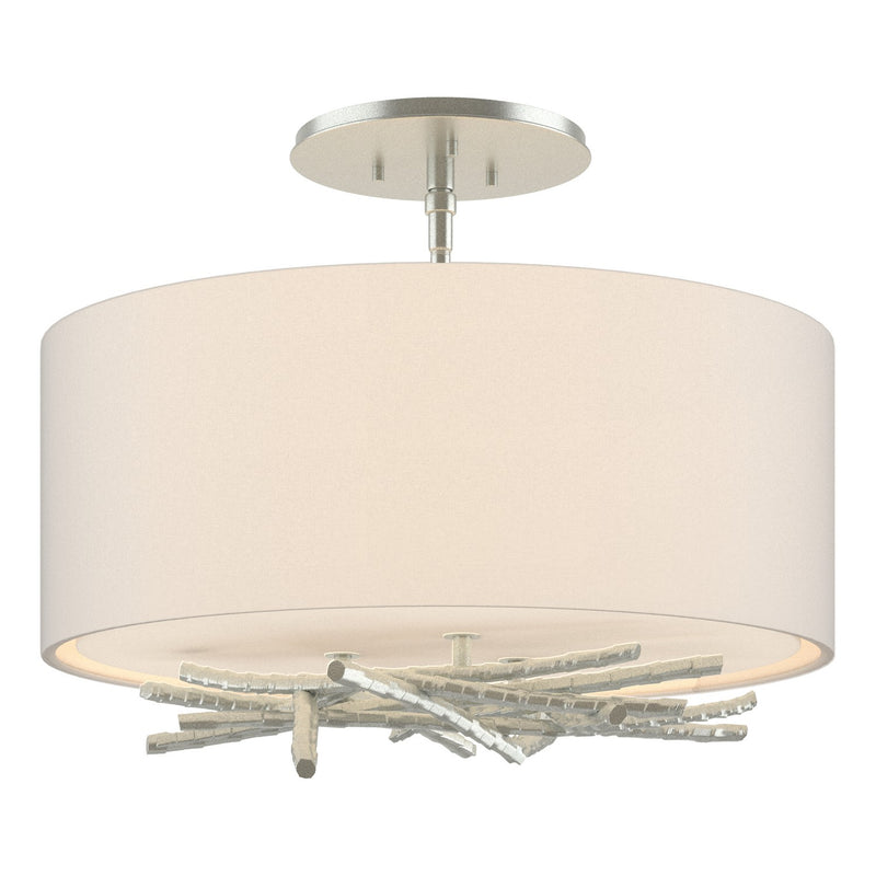Brindille Semi-Flush in Vintage Platinum - 127660-SKT-82-SE1505 by Hubbardton Forge