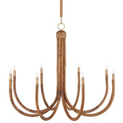 Samsara 8-Light Chandelier in Natural & Saddle Tan - Lamps Expo