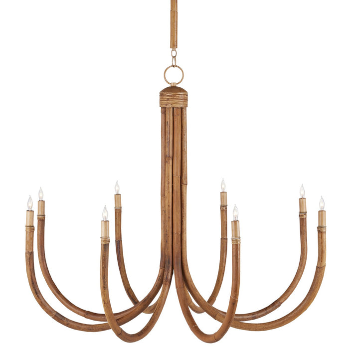 Samsara 8-Light Chandelier in Natural & Saddle Tan - Lamps Expo