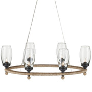 Hightider 6-Light Chandelier in Natural & Clear & French Black - Lamps Expo