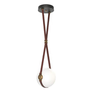 Derby Small LED Pendant in Black with Antique Brass Accent - 131040-LED-STND-10-27-LB-NL-GG0670 by Hubbardton Forge