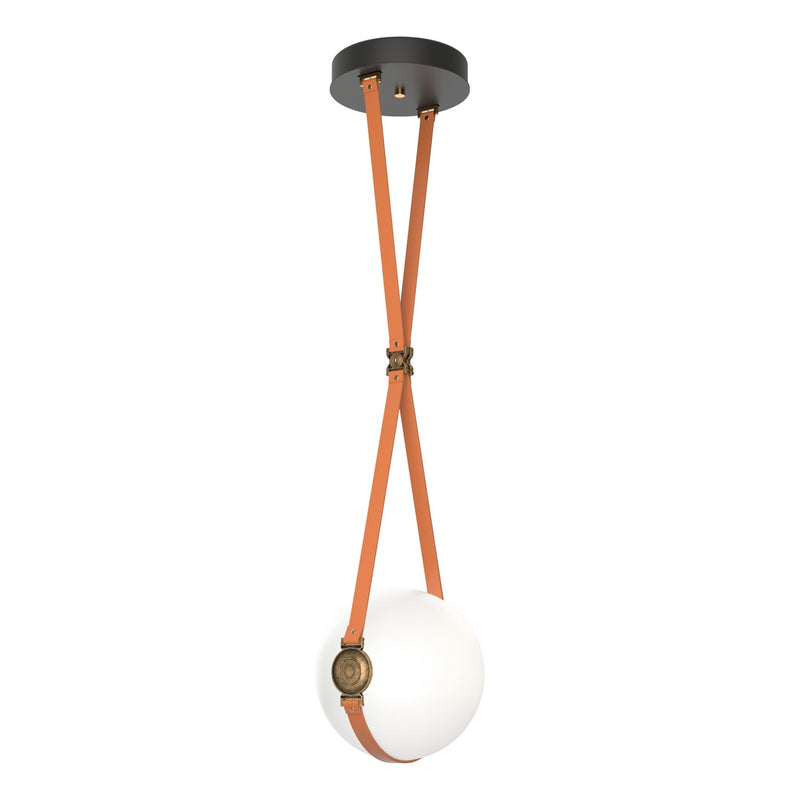 Derby Small LED Pendant in Black with Antique Brass Accent - 131040-LED-STND-10-27-LC-NL-GG0670 by Hubbardton Forge
