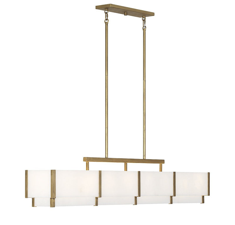 Orleans 8-Light Linear Pendant in Distressed Gold