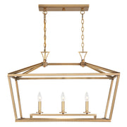 Townsend 3-Light Linear Pendant in Warm Brass