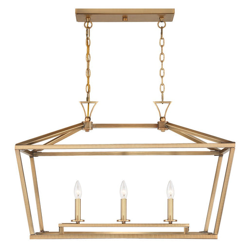 Townsend 3-Light Linear Pendant in Warm Brass