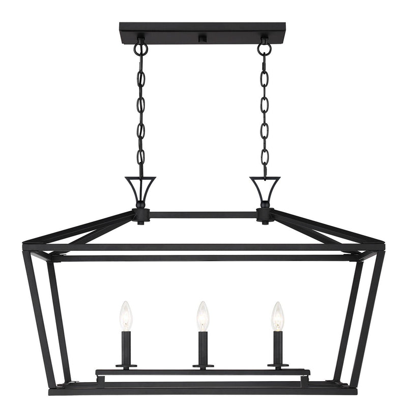 Townsend 3-Light Linear Pendant in Matte Black