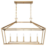 Townsend 5-Light Linear Pendant in Warm Brass