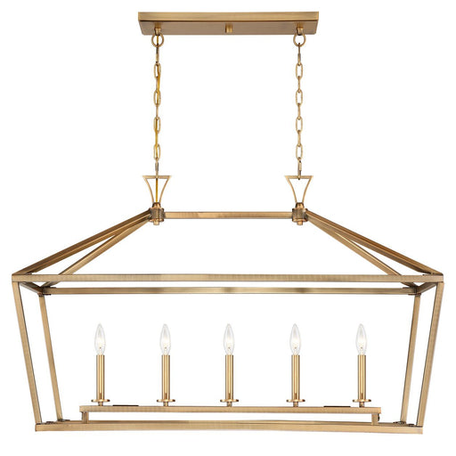 Townsend 5-Light Linear Pendant in Warm Brass