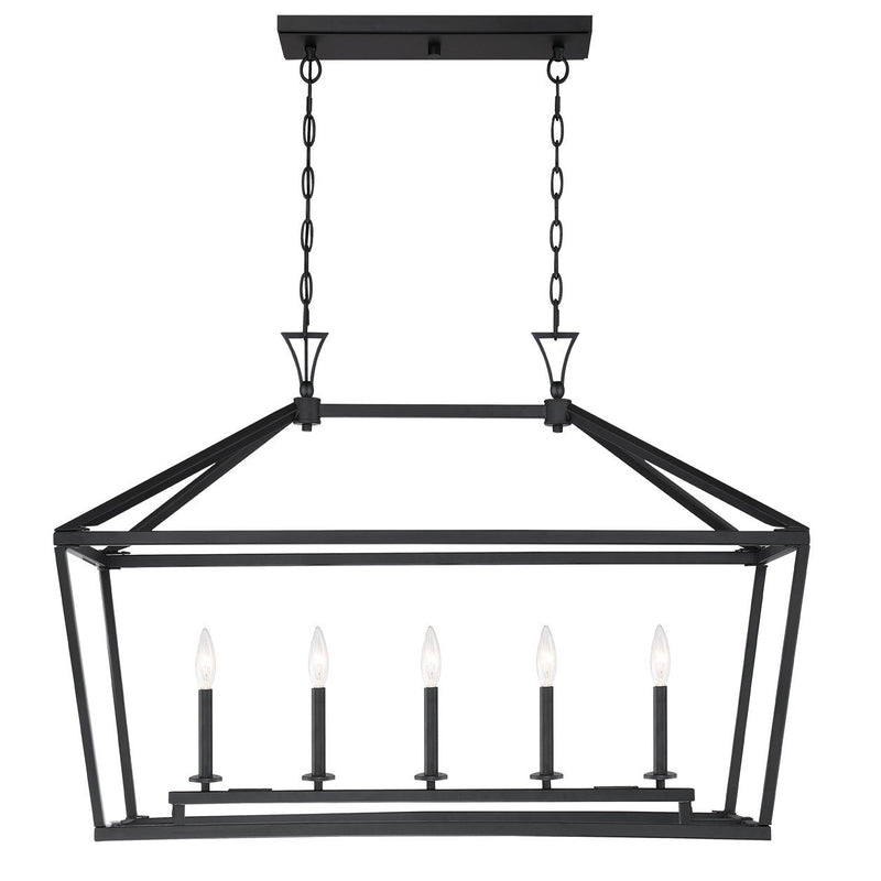 Townsend 5-Light Linear Pendant in Matte Black