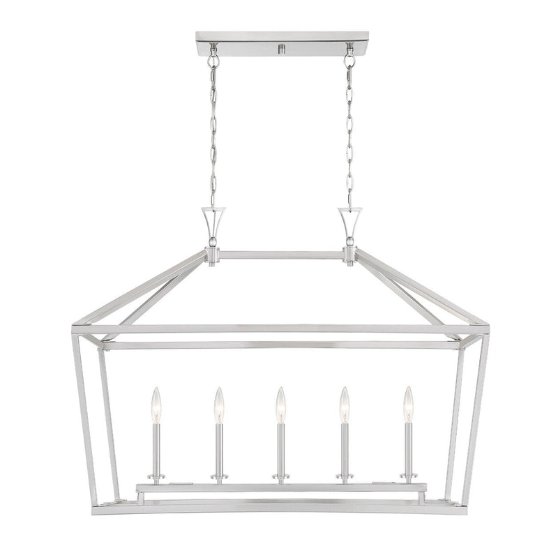 Townsend 5-Light Linear Pendant in Satin Nickel
