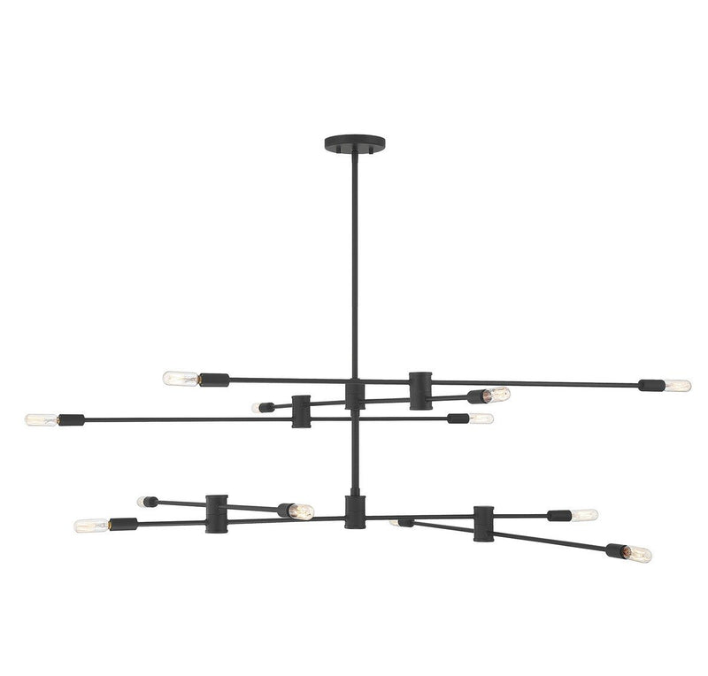 Lyrique 12-Light Chandelier in Matte Black