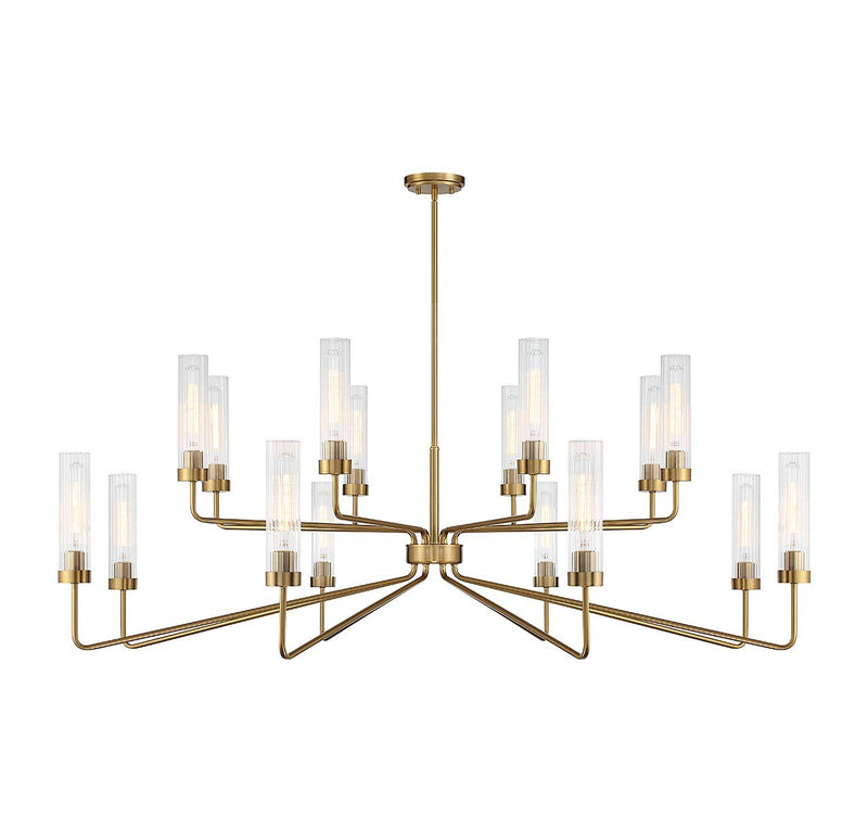 Baker 16-Light Chandelier in Warm Brass