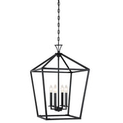 Townsend 4-Light Lantern Pendant in Matte Black