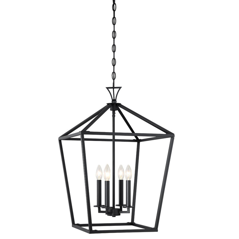 Townsend 4-Light Lantern Pendant in Matte Black