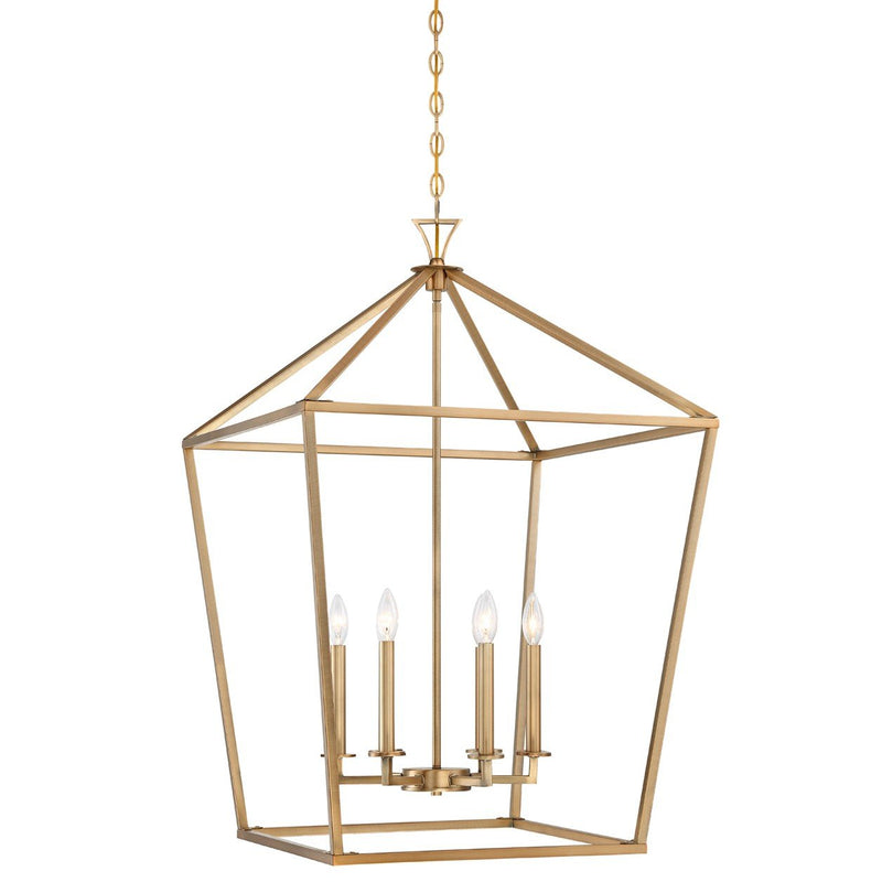 Townsend 6-Light Lantern Pendant in Warm Brass