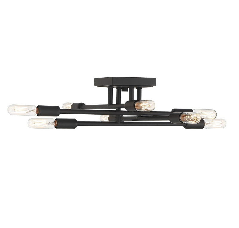 Lyrique 8-Light Semi-Flush Mount in Matte Black