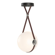 Derby Large LED Pendant in Black with Polished Nickel Accent - 131042-LED-STND-10-24-LB-NL-GG0680 by Hubbardton Forge