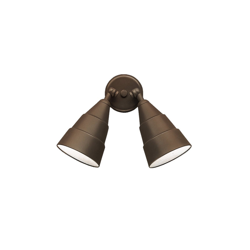 2-Light PAR38 Outdoor Flood Wall Sconce in Architectural Bronze