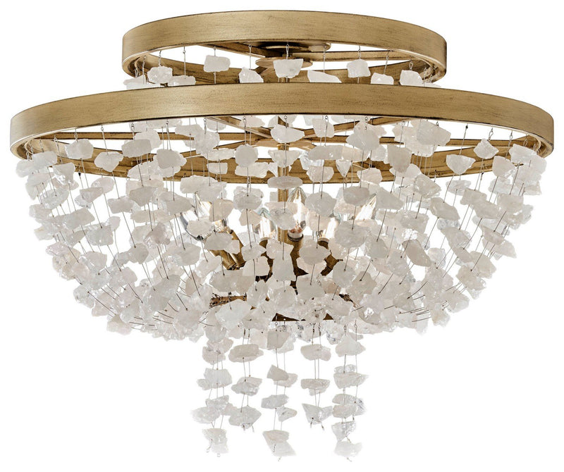 Stonybrook by Robin Baron 6-Light Semi-Flush Mount in Harvest Gold