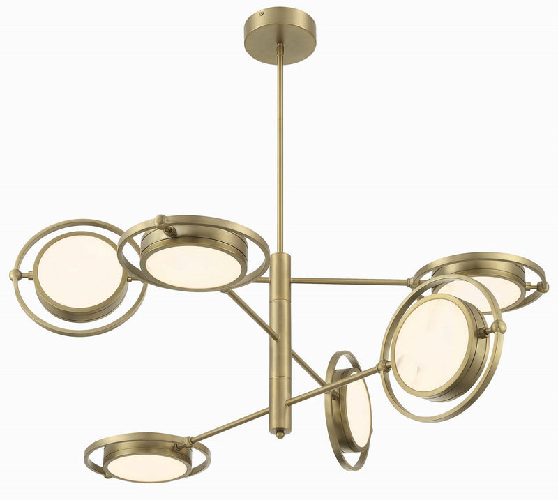 Spectr 6-Light LED Chandelier in Soft Brass