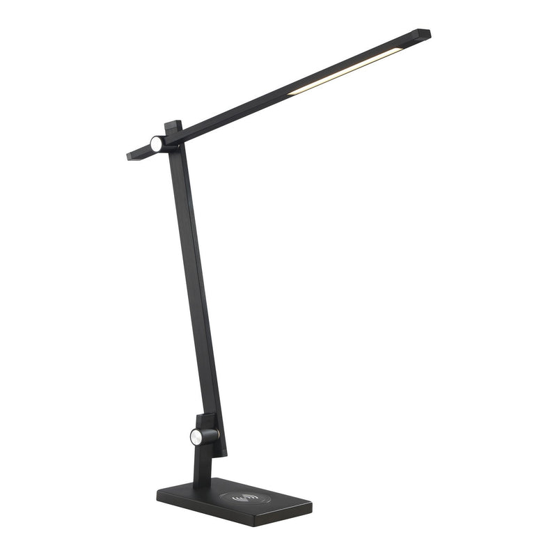 George Kovacs 21" LED Boom Arm Desk Lamp with Wireless Charging in Anodized Brushed Coal