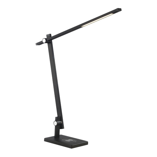George Kovacs 21" LED Boom Arm Desk Lamp with Wireless Charging in Anodized Brushed Coal