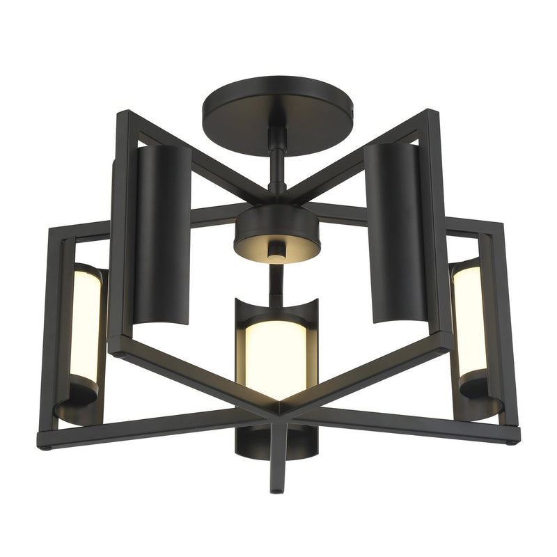 Trizay 5-Light LED Semi-Flush Mount in Coal Black