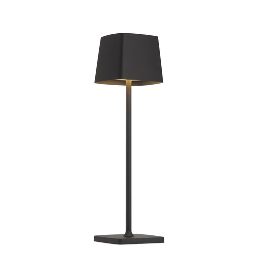 George Kovacs 14.5" LED Shaded Table Lamp in Coal Black
