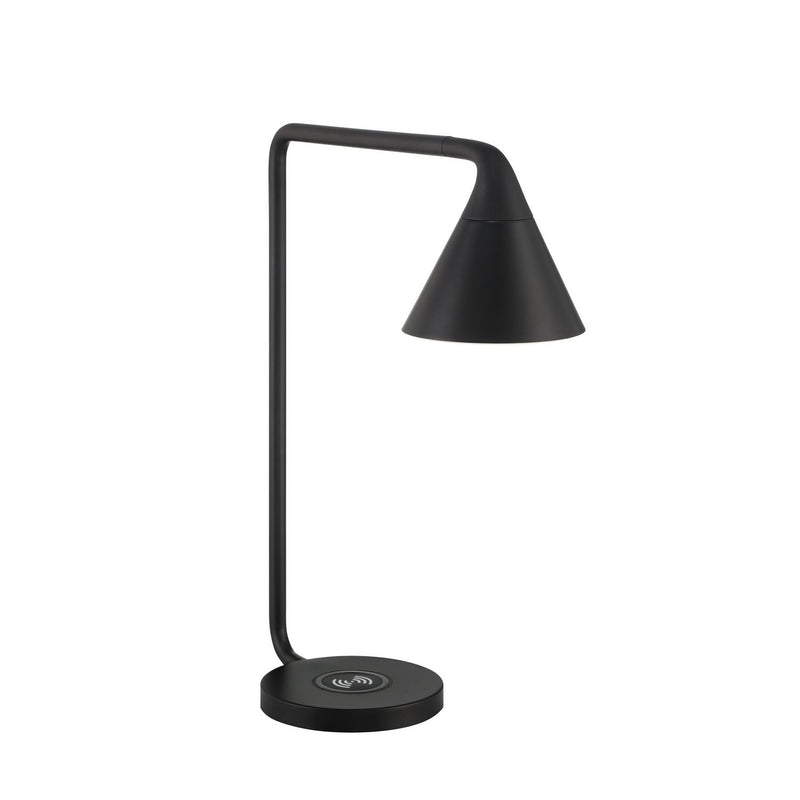 George Kovacs 20" LED Boom Arm Desk Lamp with Wireless Charging in Coal Black