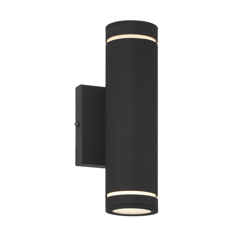 Supotto 2-Light LED Outdoor Wall Sconce in Sand Coal Black