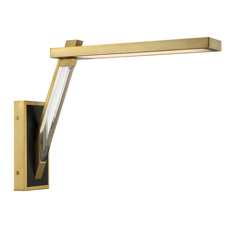 Sauvity 15" LED Wall Sconce in Coal and Soft Brass