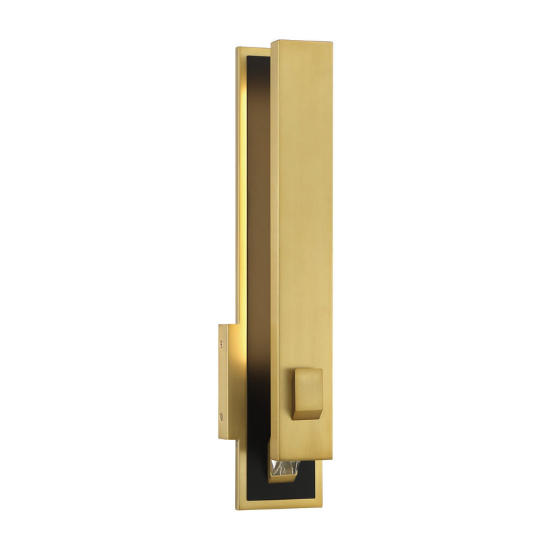 Sauvity 20" LED Wall Sconce in Coal and Soft Brass