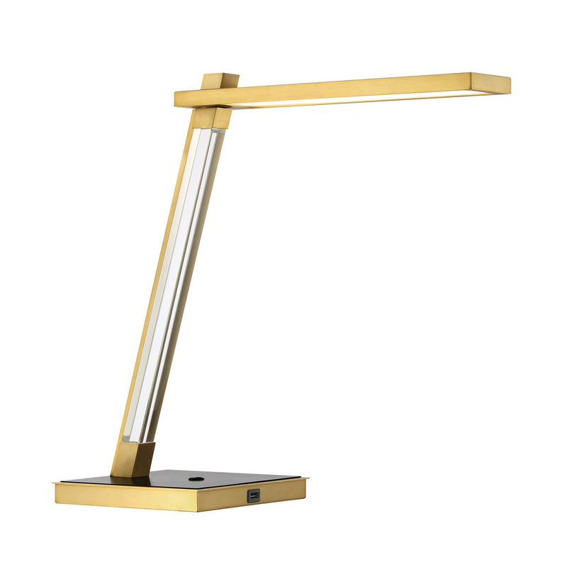 Sauvity LED Desk Lamp in Coal and Soft Brass